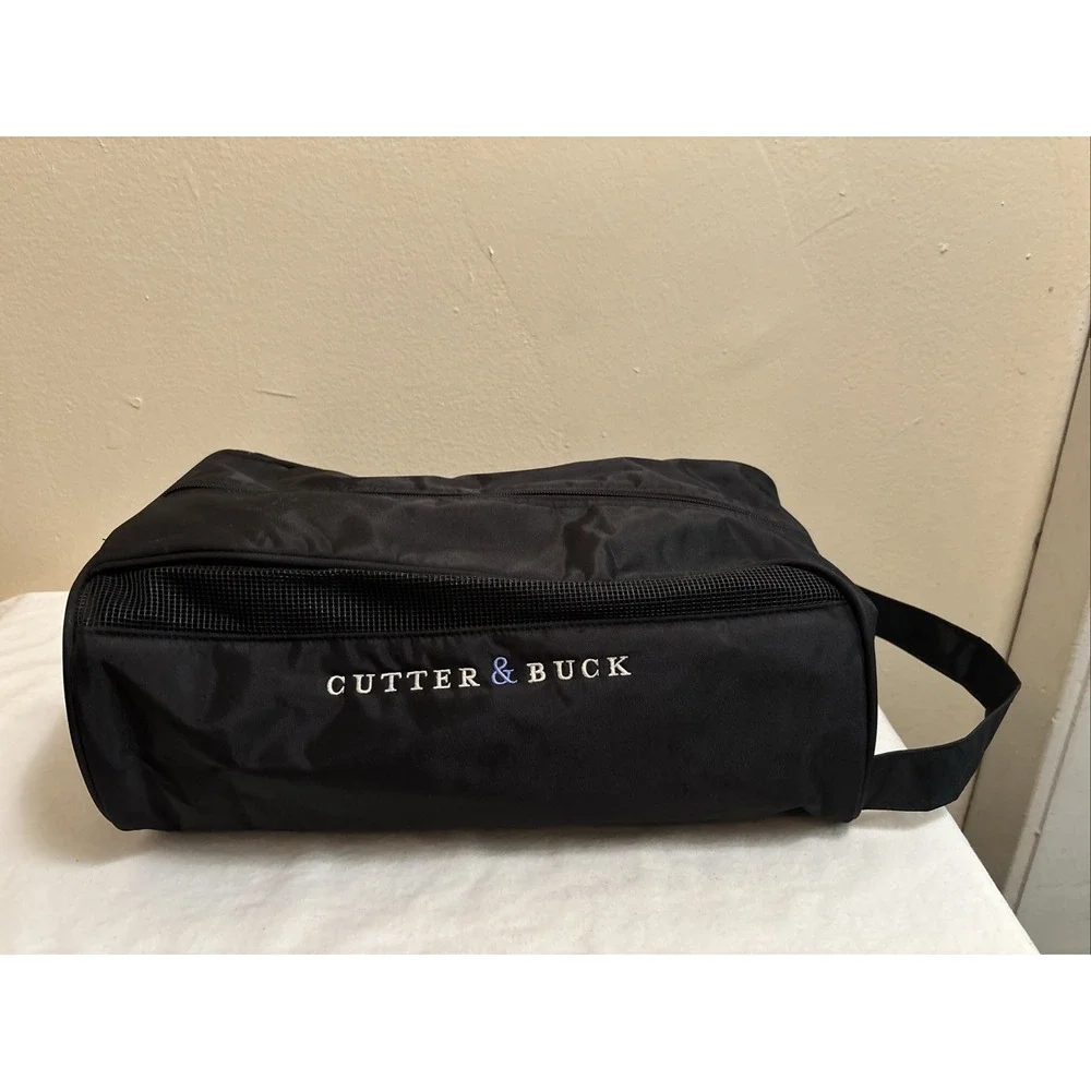 Cutter And Buck Golf Shoes Caddy Bag Durable Nylon Vented Pouch Black Mens